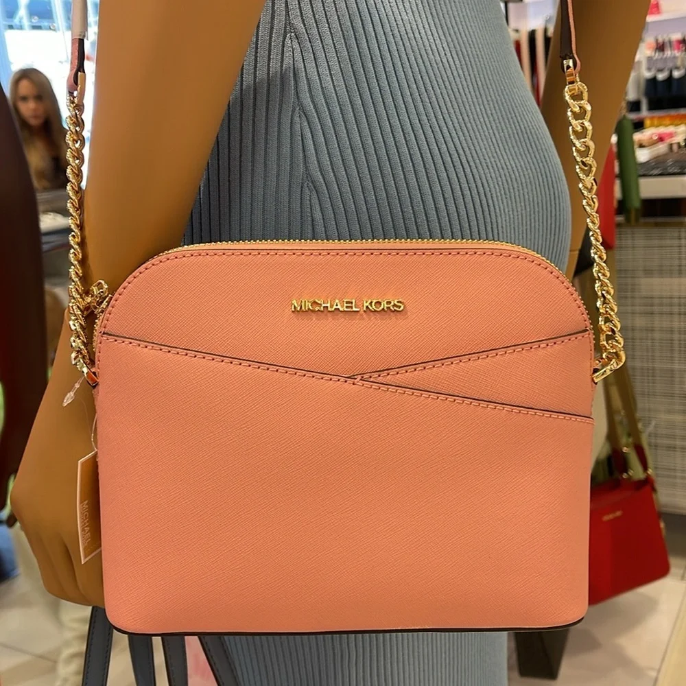 MICHAEL KORS  Jet Set Travel Medium Dome Crossbody Bag XCROSS XBODY Primrose NWT